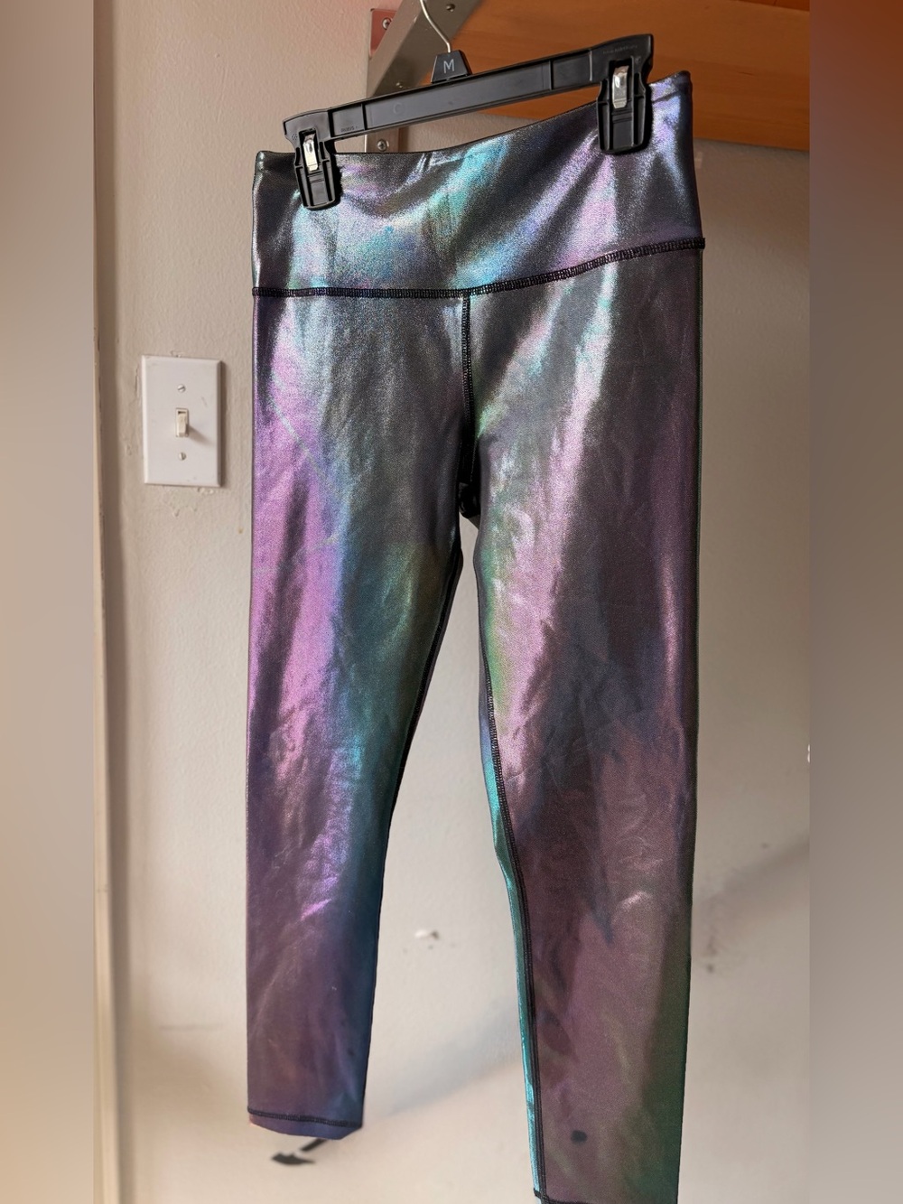 Iridescent Yoga Leggings - Shimmer Purple/Green